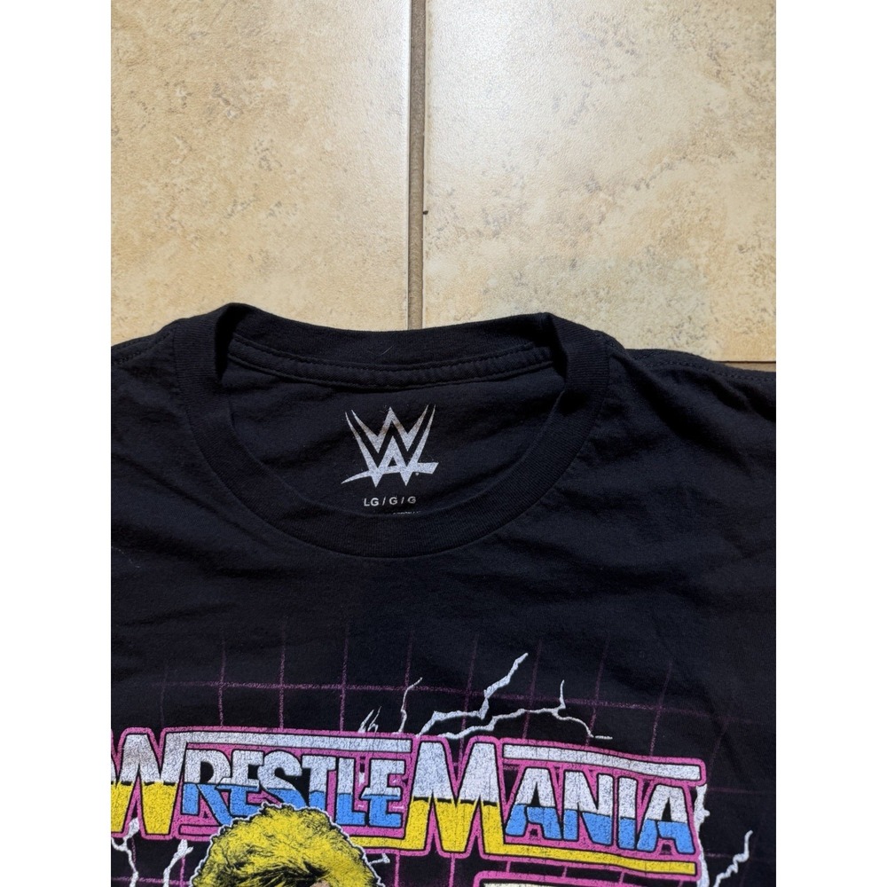 WWE WrestleMania VI Graphic T-Shirt L Black Wrestling Event Tee - Picture 2 of 5
